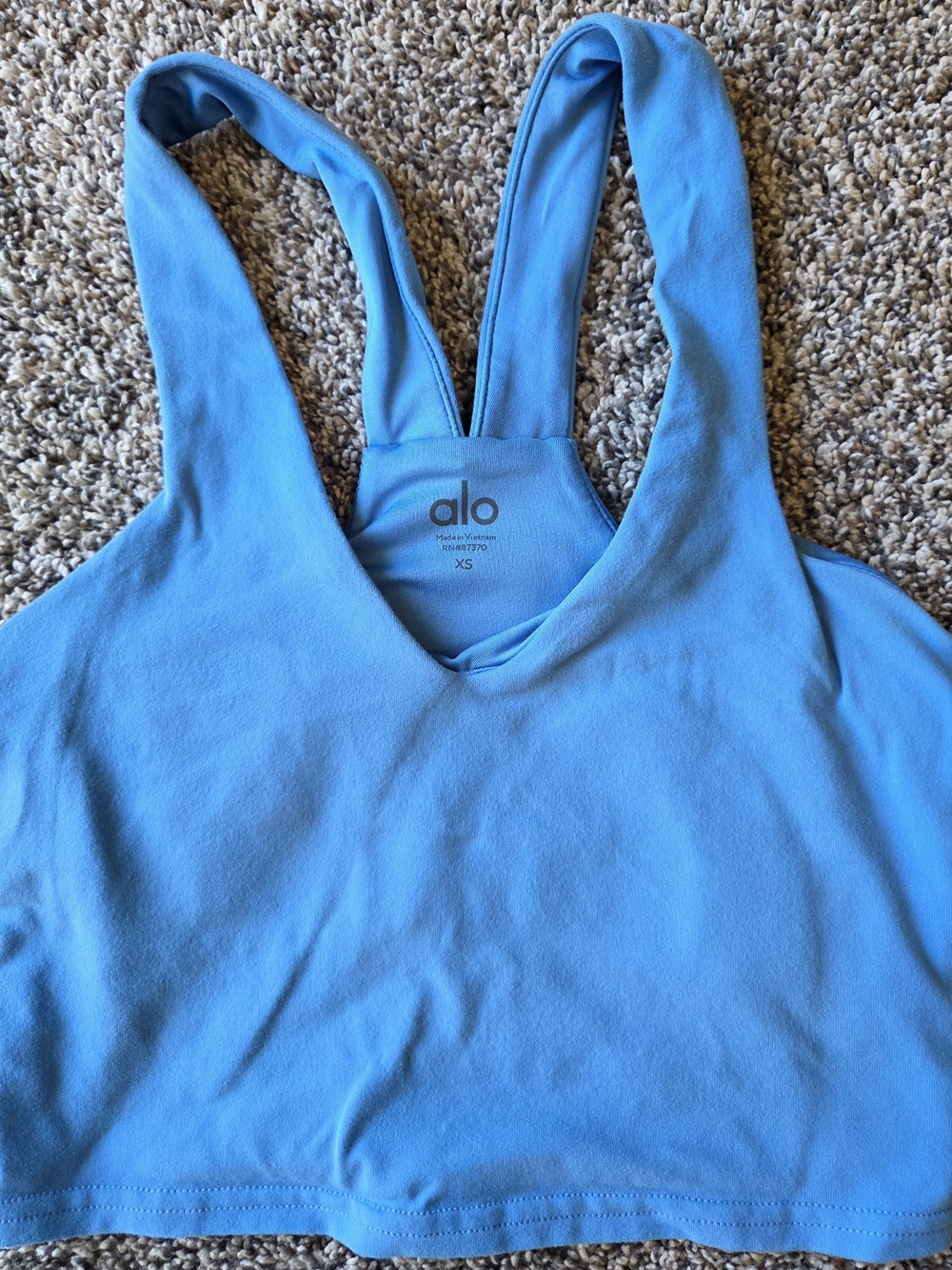 ALO Yoga Sky Blue Supportive Racerback Sports Bra